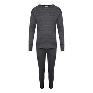 K Collection Childrens/Kids Long-Sleeved Thermal Base Layers Set / Charcoal